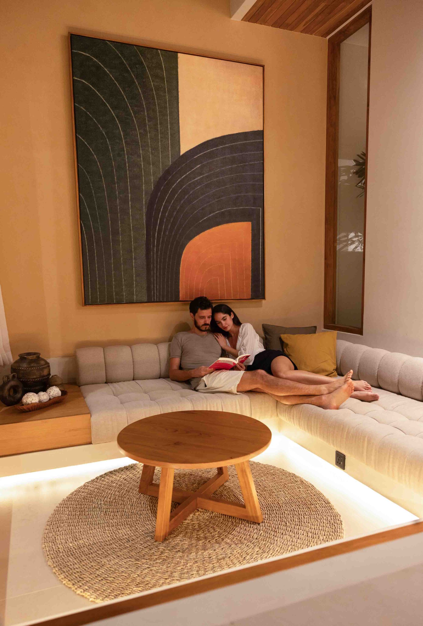 model couple in luxury villa